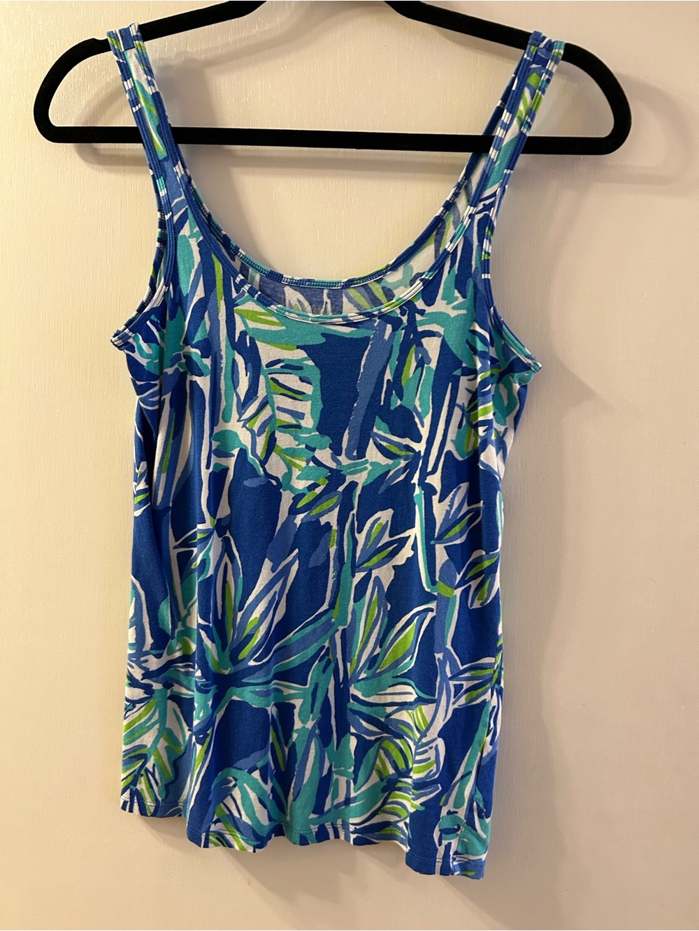 Blue & Green Lilly Pulitzer Tropical Print Tank Top